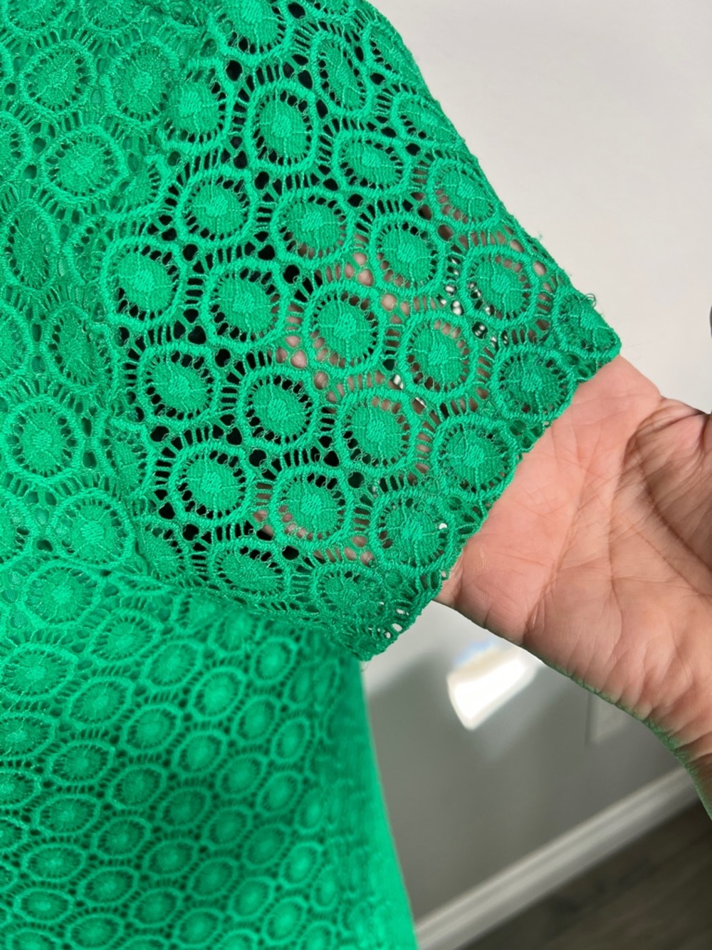 Isaac Mizrahi Emerald Green Lace Shift Dress - Picture 3 of 6